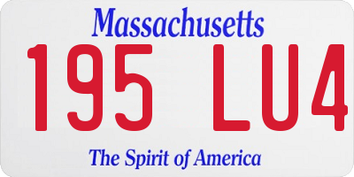 MA license plate 195LU4