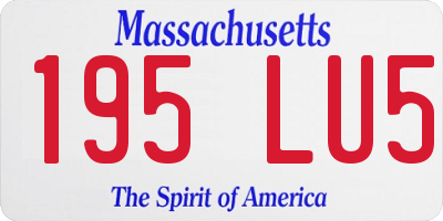 MA license plate 195LU5