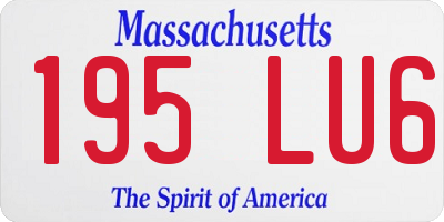 MA license plate 195LU6