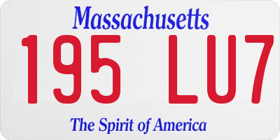 MA license plate 195LU7
