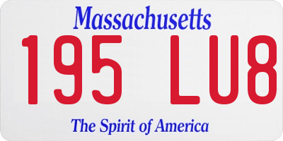 MA license plate 195LU8