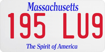 MA license plate 195LU9
