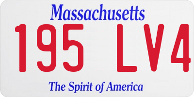 MA license plate 195LV4