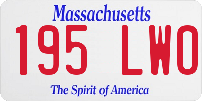 MA license plate 195LW0