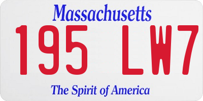 MA license plate 195LW7