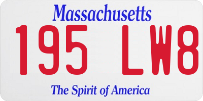 MA license plate 195LW8
