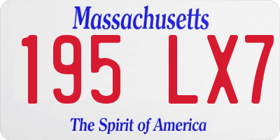 MA license plate 195LX7