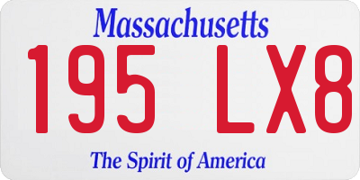 MA license plate 195LX8