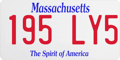 MA license plate 195LY5