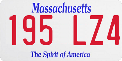 MA license plate 195LZ4