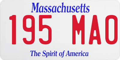 MA license plate 195MA0