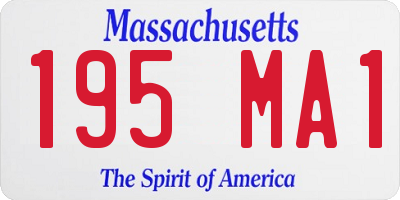 MA license plate 195MA1