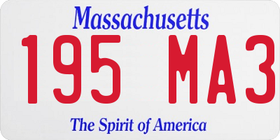 MA license plate 195MA3