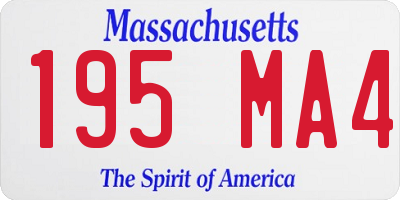 MA license plate 195MA4