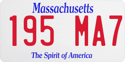 MA license plate 195MA7