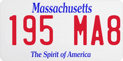 MA license plate 195MA8