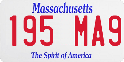 MA license plate 195MA9