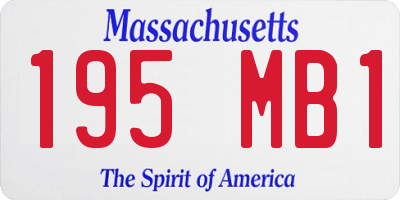 MA license plate 195MB1