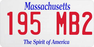 MA license plate 195MB2