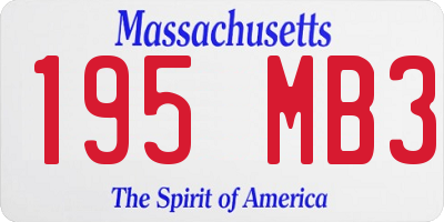 MA license plate 195MB3