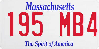 MA license plate 195MB4