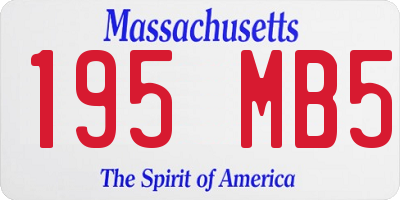 MA license plate 195MB5