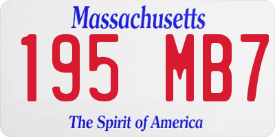 MA license plate 195MB7