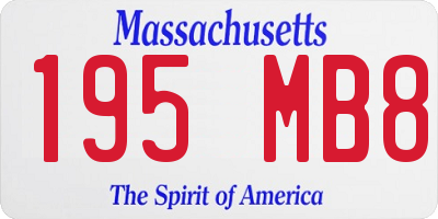 MA license plate 195MB8
