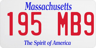 MA license plate 195MB9