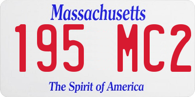 MA license plate 195MC2