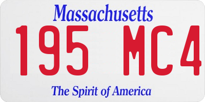 MA license plate 195MC4
