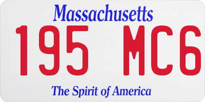 MA license plate 195MC6
