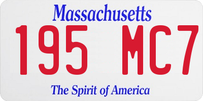 MA license plate 195MC7