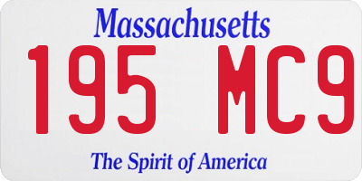 MA license plate 195MC9