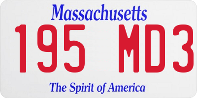 MA license plate 195MD3