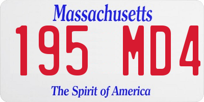 MA license plate 195MD4