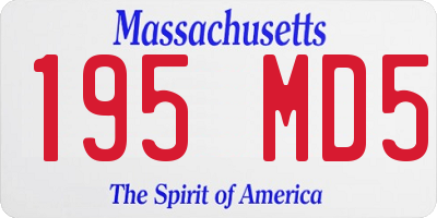 MA license plate 195MD5