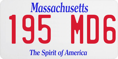 MA license plate 195MD6