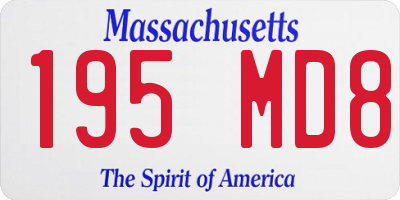 MA license plate 195MD8