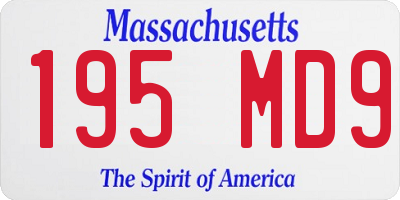 MA license plate 195MD9