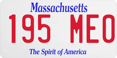 MA license plate 195ME0
