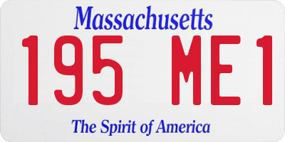 MA license plate 195ME1
