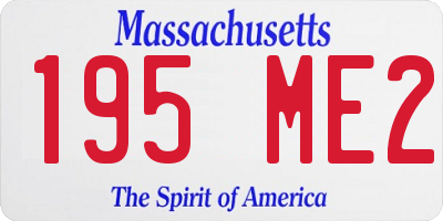 MA license plate 195ME2