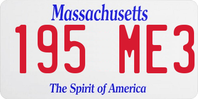 MA license plate 195ME3