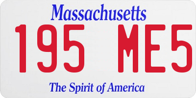 MA license plate 195ME5