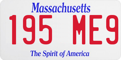 MA license plate 195ME9