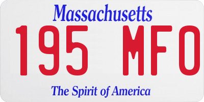 MA license plate 195MF0