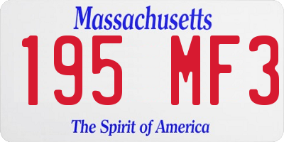 MA license plate 195MF3