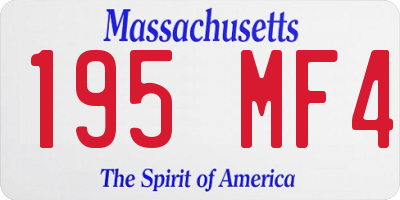 MA license plate 195MF4