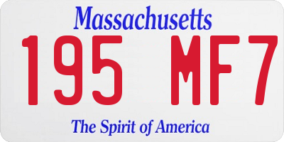 MA license plate 195MF7